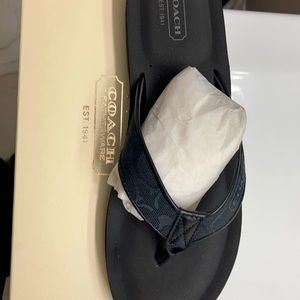 Black Coach flip flops